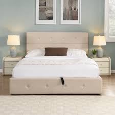 queen bed frame upholstered linen bed