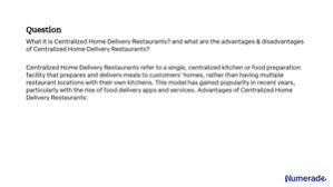 centralized home delivery restaurants