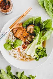 vegan pho vietnamese noodle soup with
