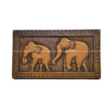 Wall Art Elephants 3 Wood Carving