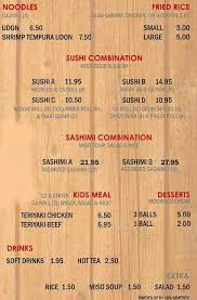 Menu At Sushi Garden Restaurant El