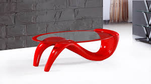 I painted this table an apple red and then applied a black glaze over the top. Red High Gloss Clear Glass Coffee Table Homegenies