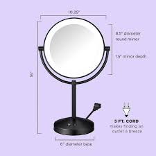 led lighted tabletop makeup mirror