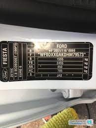 2017 Fiesta Paint Code Page 1 Ford