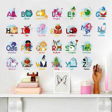Animal Letters Wall Decals Cartoon
