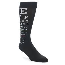 Black White Doctor Eye Chart Mens Dress Socks Boldsocks