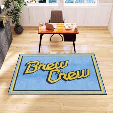 fanmats milwaukee brewers 5ft x 8 ft plush area rug