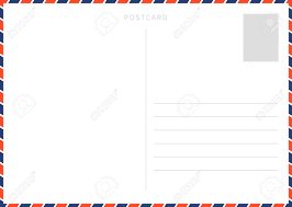 Classic Blank White Postcard Template With Airmail Border