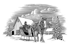 I was inspired in a big way by susan jeffers illustrations in her childrens book stopping by woods on a snowy evening and the horses in my back yard. Winter Horse Sleigh Scene Woodcut Illustration Woodcut Winter Horse
