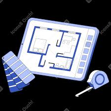 Floor Plan Of An Apartment On A Tablet