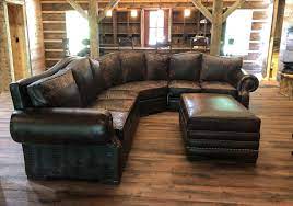 l shaped leather western sectional