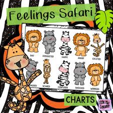 Feelings Safari Charts Early Childhood School Counseling
