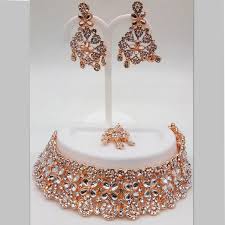 silver colour bridal wedding jewellery alloy necklace sets for women