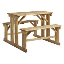 pine wood outdoor garden table benches
