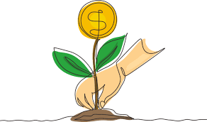 Young Woman Planting Money Tree