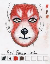 red panda makeup sketch 1 weasyl