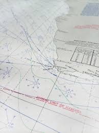 1950s Nautical Pilot Charts Vintage Visualisation