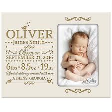 Personalized New Baby Birth Announcement Picture Frame For Newborn Boys And Girls Custom Engraved Photo Frame For New Mom And Dad Parents And