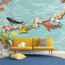 Koi Fish Wallpaper Asian Art Wallpaper