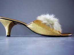 The most common kitten heel slippers material is metal. Vintage 60s Fur Pom Pom Golden Bedroom Slippers Kitten Heels Slip Kitten Heels Vintage Heels Heels