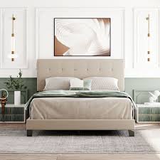 Modern Bed Frame Upholstered Platform