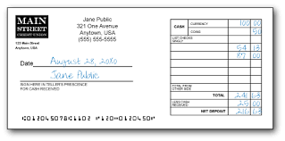 Many financial institutions no longer require deposit slips when clients make a deposit through an atm, so check the instructions on the machine. Sample Of Bank Deposit Slip Template Excelide