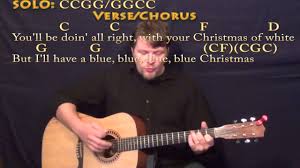 Blue Christmas Elvis Strum Guitar Cover Lesson In C With Chords Lyrics