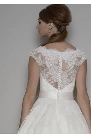 Loulou Bridal Florrie Lace Tea Length Short Wedding Dress With Cap Sleeve
