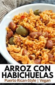 puerto rican rice with beans arroz con