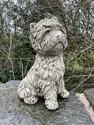 Dog Stone Statue Westie Outdoor Garden
