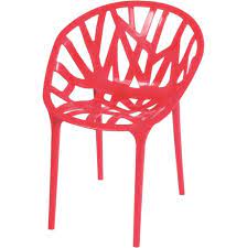 Modern Red Stackable Chair Indoor And