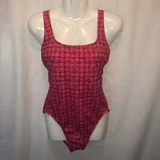 Xxxx Athena Swimwear Collection Women 14 One Piece Diamond Print Red Pink Pool Ebay