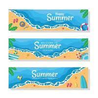 summer banner vector art icons and