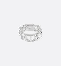 Cd Icon Chain Link Ring Silver Dior