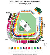 Colorado Avalanche Stadium Series Pricing Map Coors Field