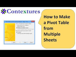 How To Create An Excel Pivot Table From Multiple Sheets