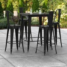 Black Outdoor Bar Height Table