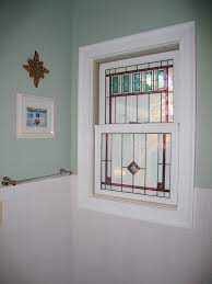 What is beyond it that can see in? Bathroom Privacy Window 5 Kate Grady Stained Glass