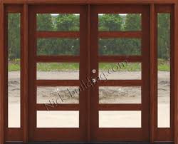 craftsman double wood door with sidelights