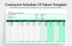 roofing schedule of values template in