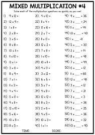 math multiplication worksheets