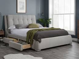 super kingsize grey fabric bed frame