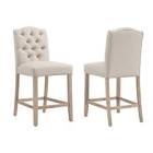 Lucian Solid Wood Contemporary Full Back Armless Bar Stool - (Set of 2)  Inspire