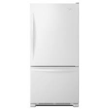 Make sure your fan is running in the freezer and if not it might be that the unit is iced up on the evaporator due to a faulty defrost system. Whirlpool 22 07 Cu Ft Bottom Freezer Refrigerator With Ice Maker White Energy Star In The Bottom Freezer Refrigerators Department At Lowes Com