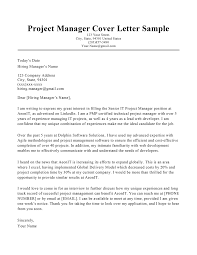 project manager cover letter sle
