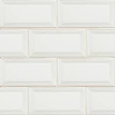white beveled subway tile 3x6 msi