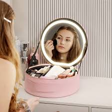 case removable mirror cosmetic bag