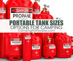 portable propane tank sizes for cing