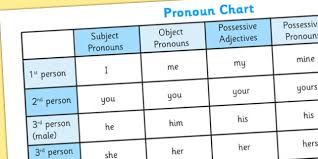Pronoun Chart Poster Pronoun Chart Poster Display Pronoun