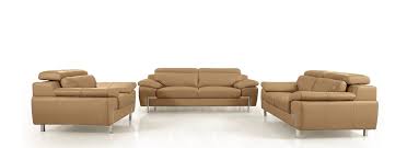 Modern Camel Leather Sofa Set By Vig